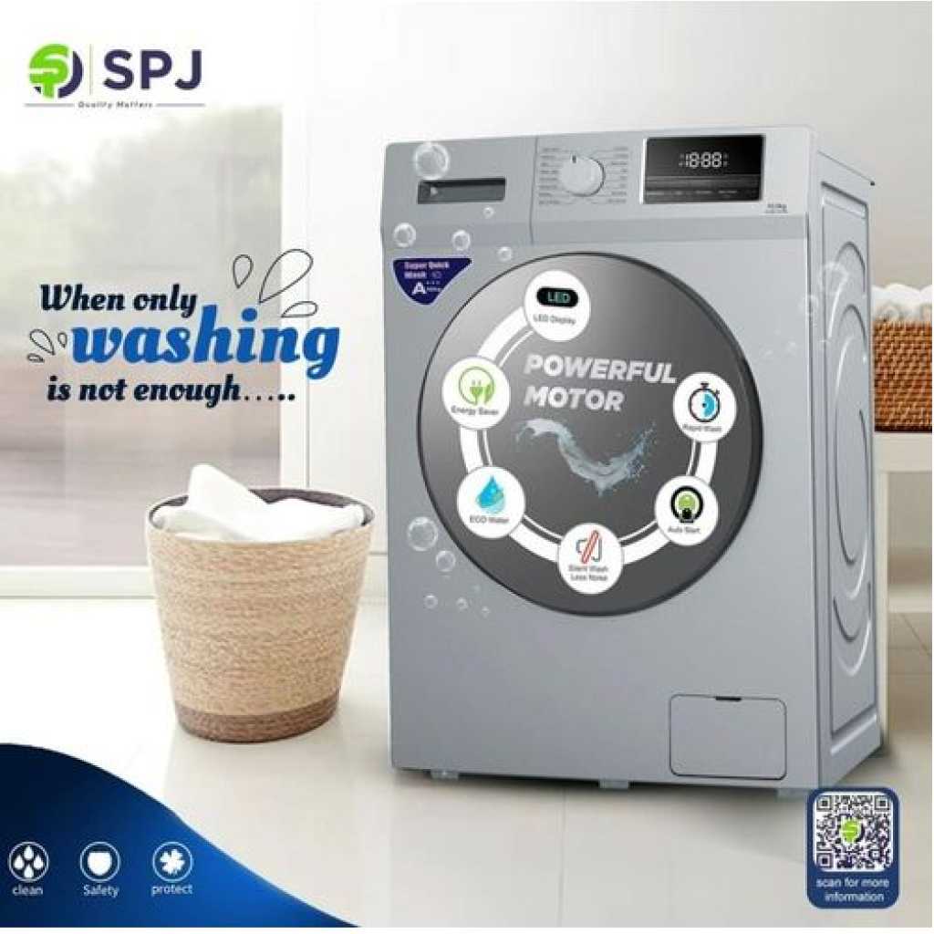 SPJ 8Kg Front Load Fully Automatic Washing Machine – Grey Washing Machines TilyExpress 6