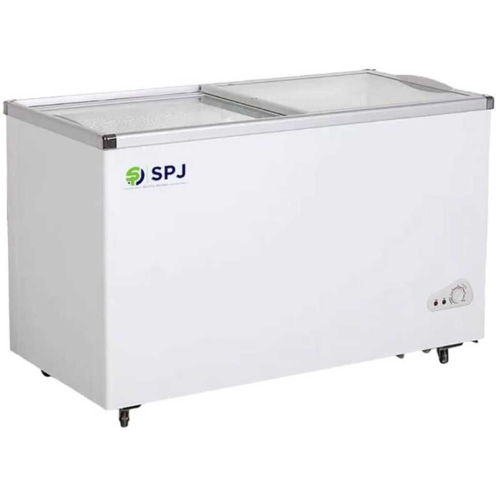SPJ 445-Litre Chest Freezer CFFWTS-445C020, Double Door Deep Freezer - Silver