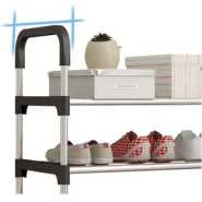 4 Layer Stainless Steel Stackable Shoes Rack Organizer Storage Stand- Blue