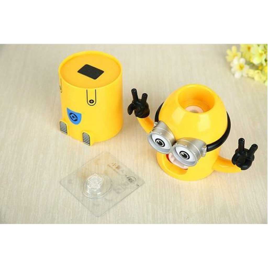 Automatic Minions Wash Kit One Toothpaste And Two Toothbrush Holder With Rinse Cup- Yellow