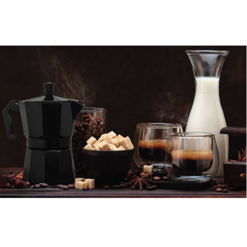 Stovetop Cafe Espresso Maker 6 Cup Moka Pot Percolator Coffee Maker Filter Kaapi- Black Coffee Makers TilyExpress 7