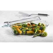 Borcam Rectangular Casserole Dish With Heat Resistant Oven Microwave Safety - Clear