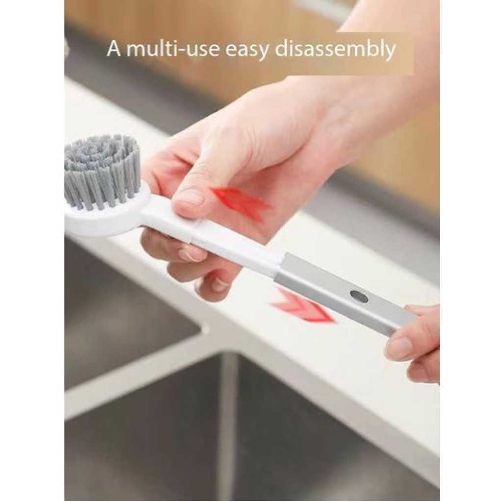 Kitchen Cleaning Kit Folding 4 Type Brushes For Cleaning All Utensil Of Kitchen- Multi-colour