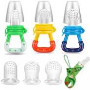 Baby Fresh Fruit Food Feeder Nibbler Pacifier Nipple Training Massaging Toy Teether- Multi-colour.