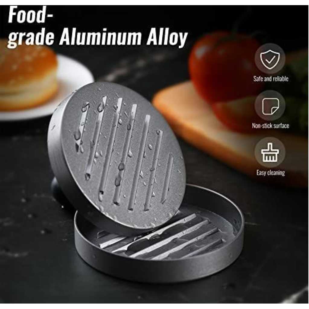 Hamburger Press Patty Maker BBQ Grill Sliders Beef Burger Press- Grey. ,