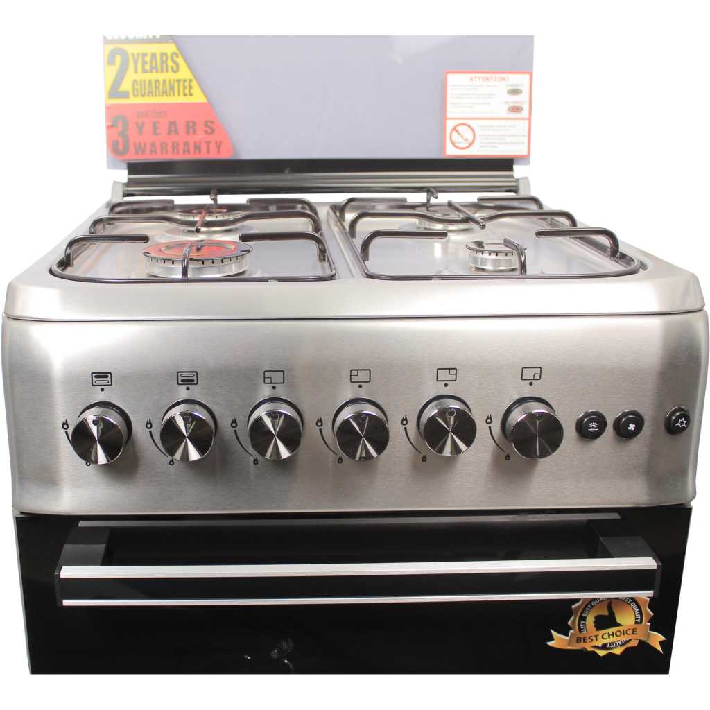 Blueflame Full Gas Cooker 60 by 60 cm S6040GRFP With Gas Oven – Inox Blueflame Cookers TilyExpress 5