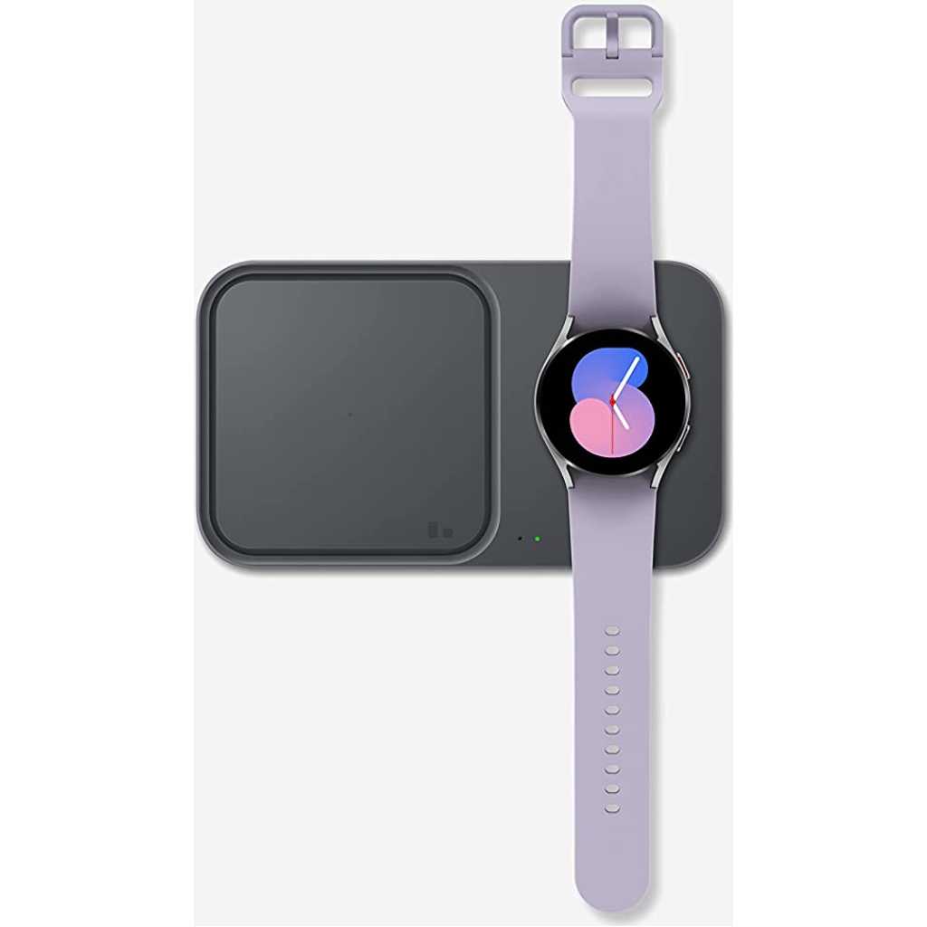 SAMSUNG Galaxy Watch 5 40mm Bluetooth Smartwatch w/ Body, 1.5GB RAM 16GB ROM 410mAh Health, Fitness and Sleep Tracker, Improved Battery, Sapphire Crystal Glass, Enhanced GPS Tracking, Silver Bezel w/ Purple Band
