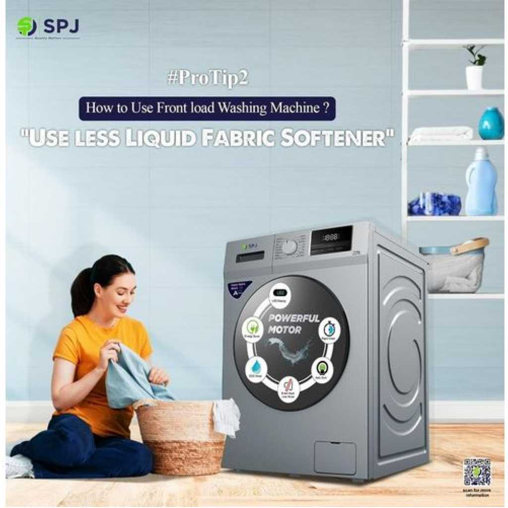 SPJ 7Kg Front Load Fully Automatic Washing Machine, 1200rpm - Grey