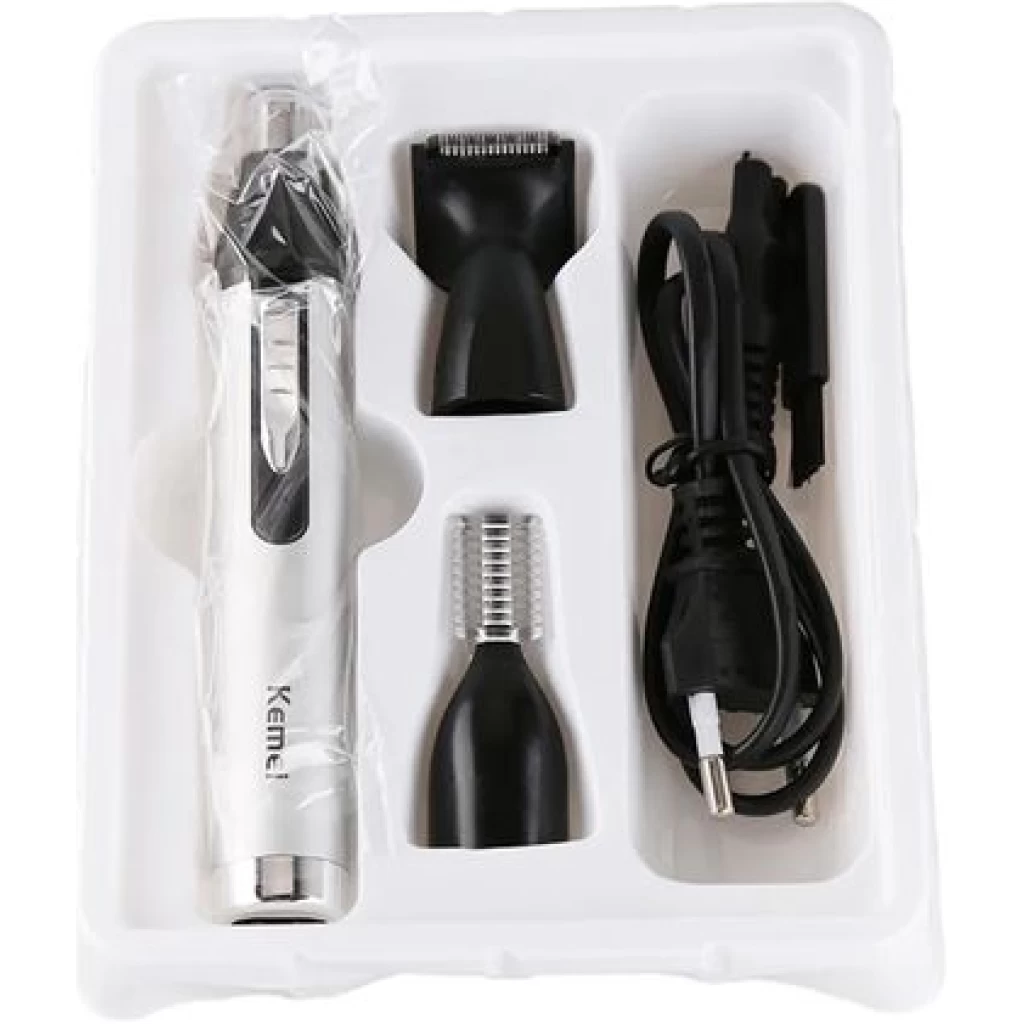 Kemei 3 In1 Electric Nose Ear Trimmer For Men Rechargeable Shaver Hair Removal Eyebrow Trimer Face Shaving Machine Men’s Shaving Machine- Silver. Electric Shavers TilyExpress 3