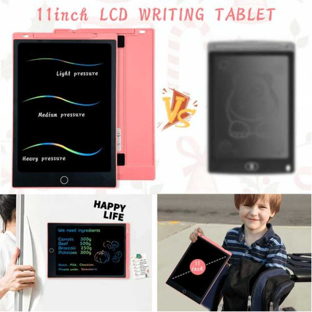 12 Inch LCD Writing Tablet Drawing Pads For Kids Colorful Lines Doodle Scribble Boards Educational Toys - Black.