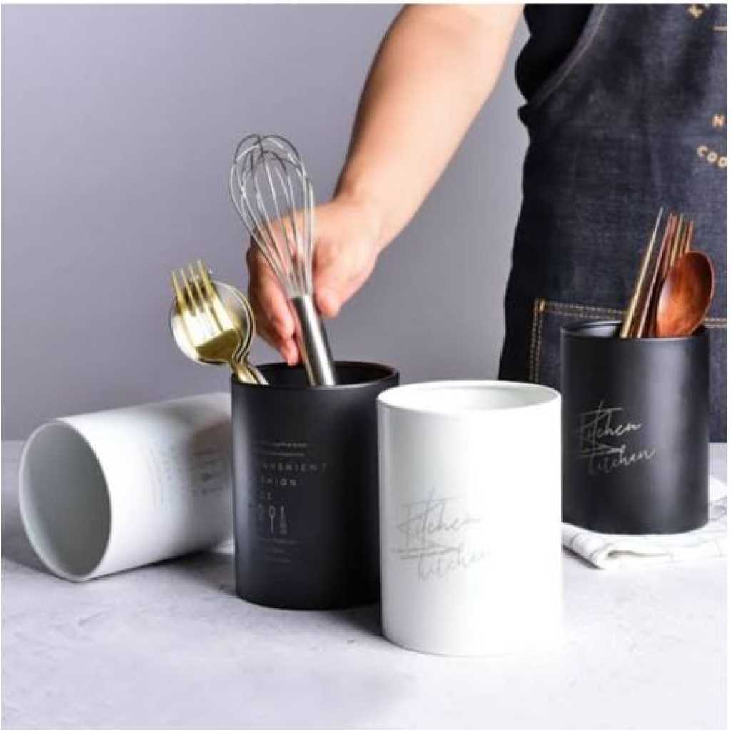 Kitchen Utensil Holder, Storage Rack Can For Forks Spoons Knives Organizer- Black.