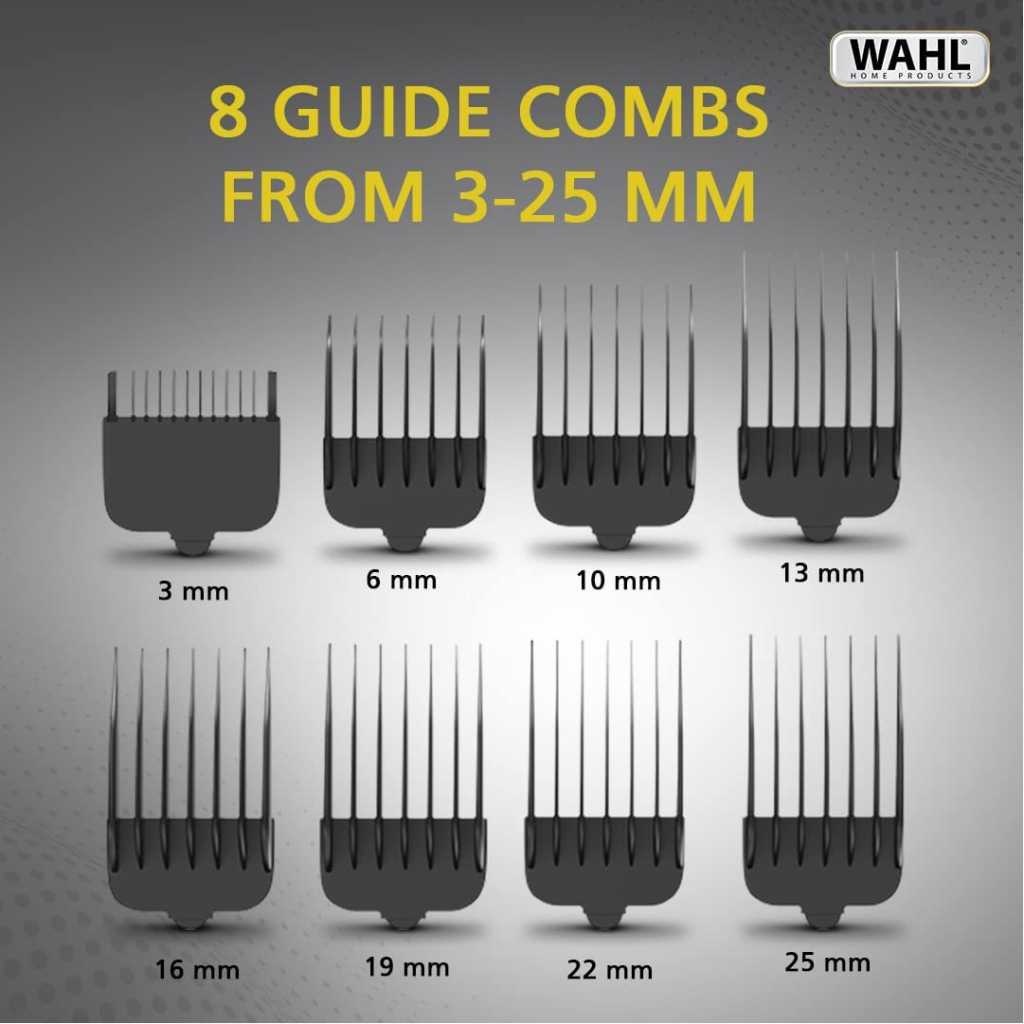 WAHL Home Pro 300 Series Hair Cutting Kit | Corded Hair Trimmer and Clipper for men | 8 Combs and cleaning tools | Durable motor, precision self-sharpening blades | Black Electric Shavers TilyExpress 8