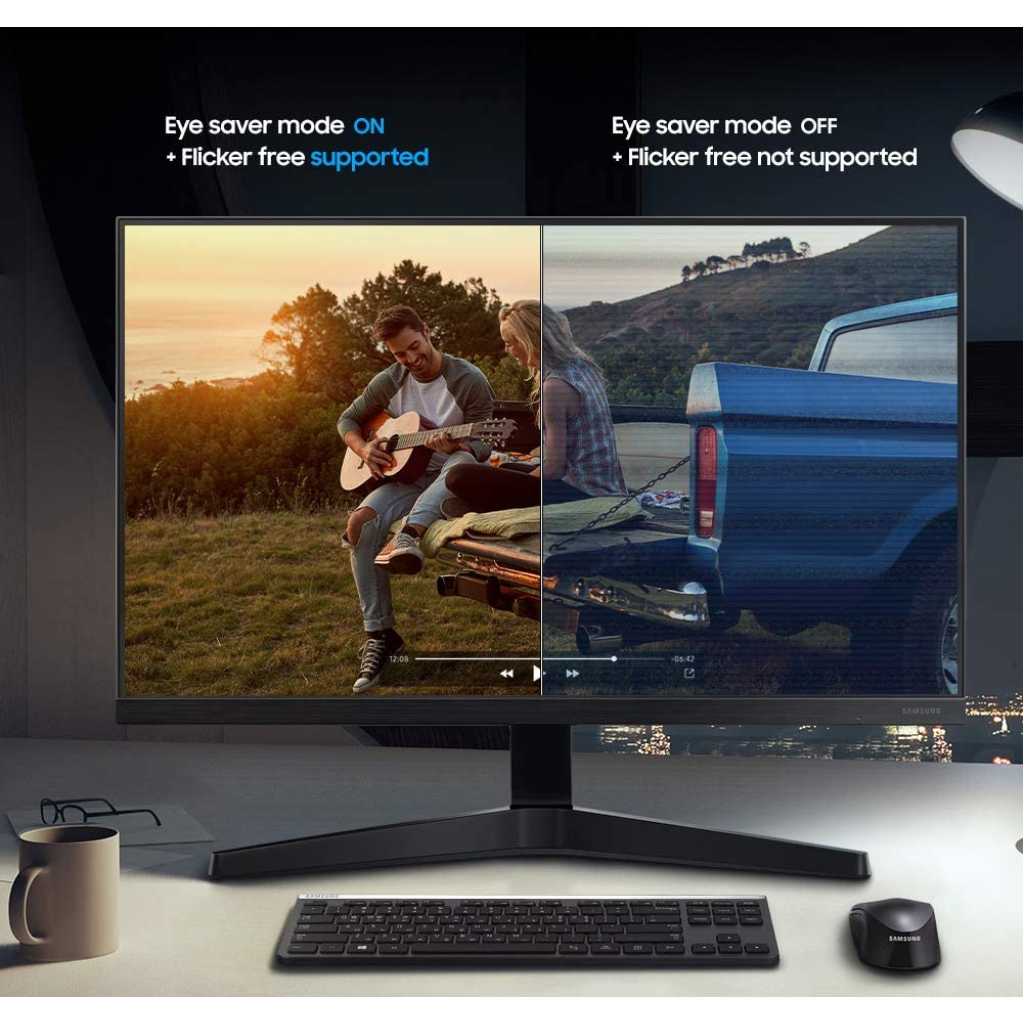 SAMSUNG T350 Series 22-Inch FHD 1080p Computer Monitor, 75Hz, IPS Panel, HDMI, VGA (D-Sub), 3-Sided Border-Less, FreeSync (LF22T350FHNXZA)