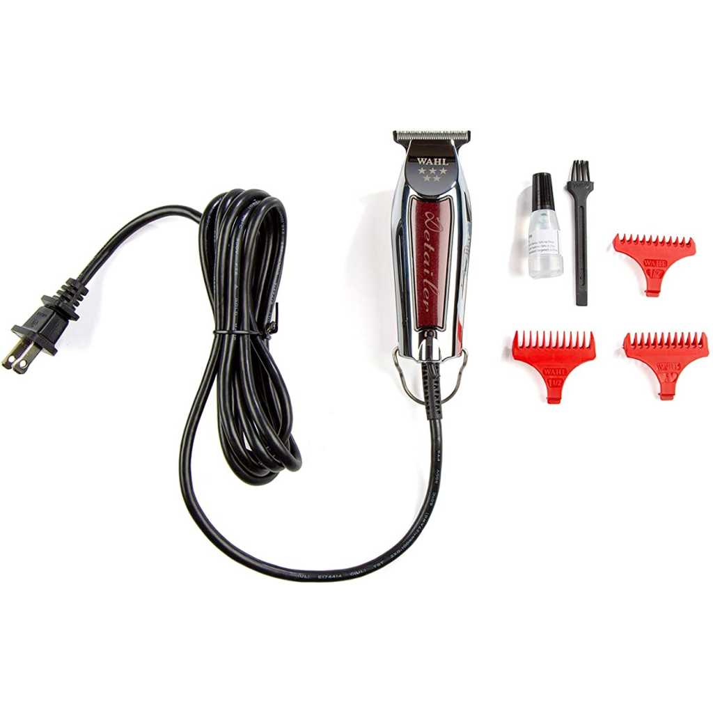 Wahl Detailer Hair Clipper; Professional 5-Star with Adjustable T Blade for Extremely Close Trimming and Clean and Crisp Lines for Professional Barbers and Stylists – Model 808, Silver Electric Shavers TilyExpress 8