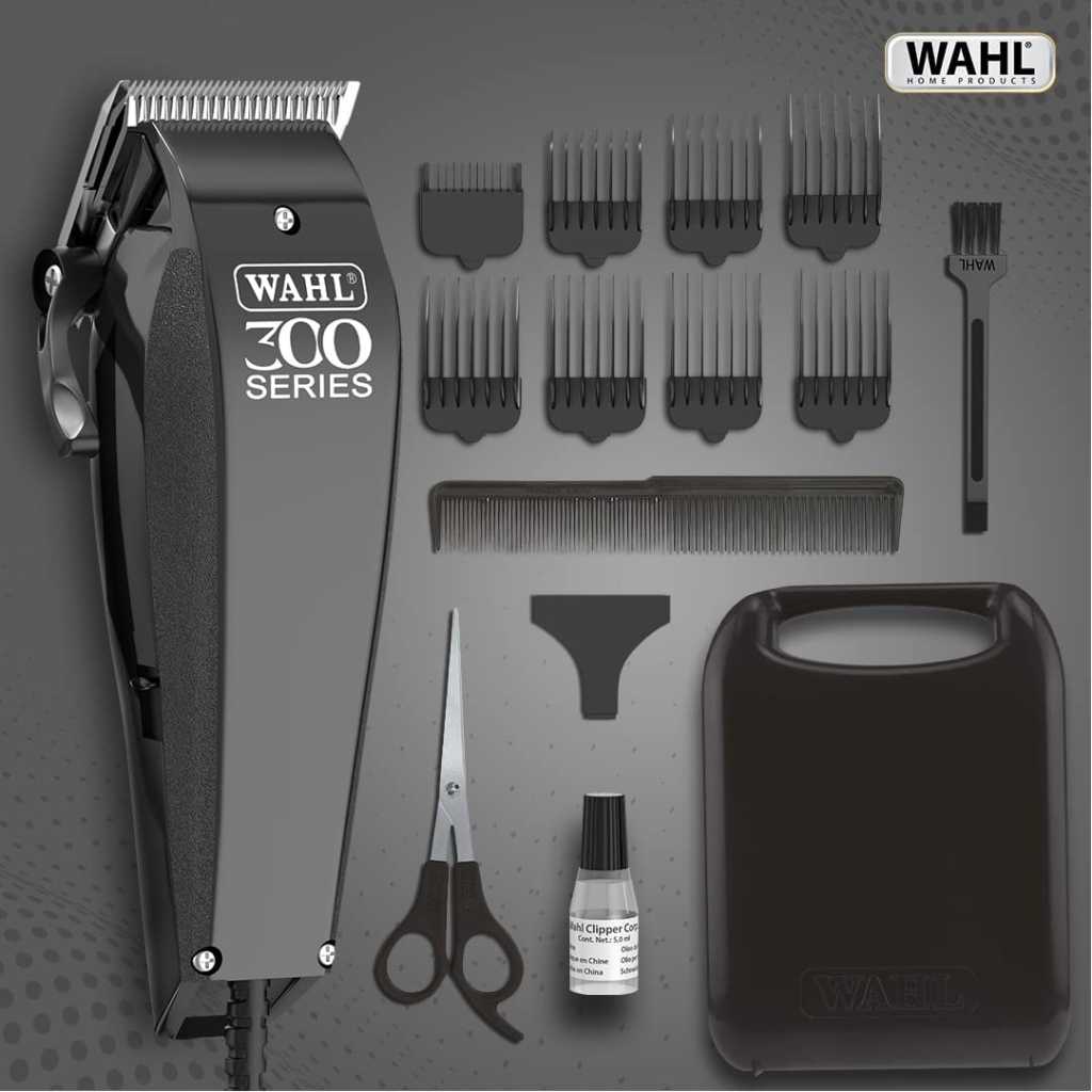 WAHL Home Pro 300 Series Hair Cutting Kit | Corded Hair Trimmer and Clipper for men | 8 Combs and cleaning tools | Durable motor, precision self-sharpening blades | Black Electric Shavers TilyExpress 9