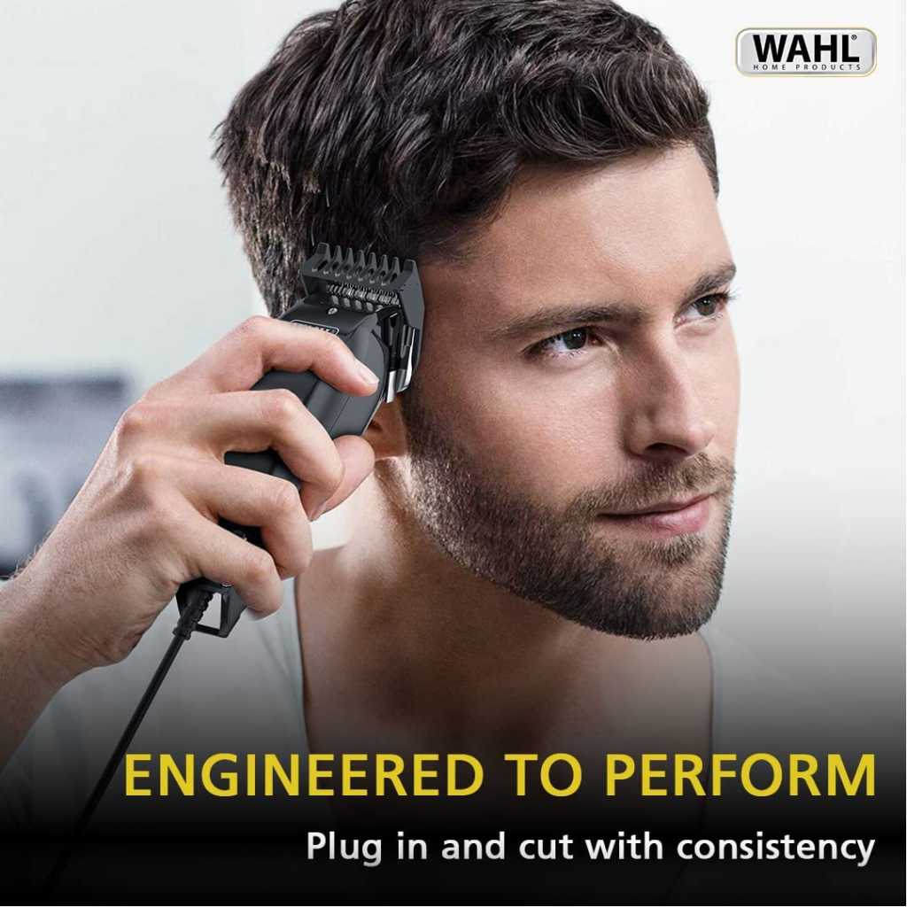 WAHL Home Pro 300 Series Hair Cutting Kit | Corded Hair Trimmer and Clipper for men | 8 Combs and cleaning tools | Durable motor, precision self-sharpening blades | Black Electric Shavers TilyExpress 7