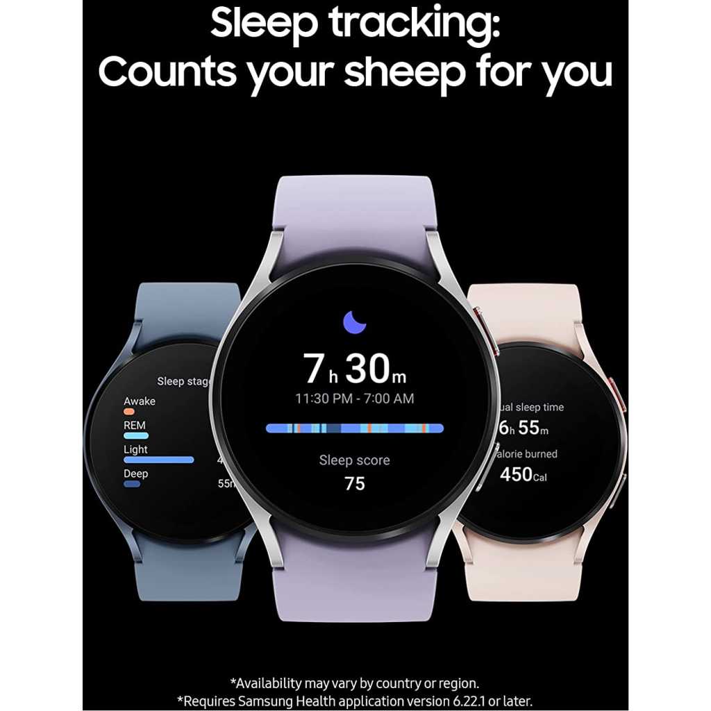 SAMSUNG Galaxy Watch 5 40mm Bluetooth Smartwatch w/ Body, 1.5GB RAM 16GB ROM 410mAh Health, Fitness and Sleep Tracker, Improved Battery, Sapphire Crystal Glass, Enhanced GPS Tracking, Silver Bezel w/ Purple Band