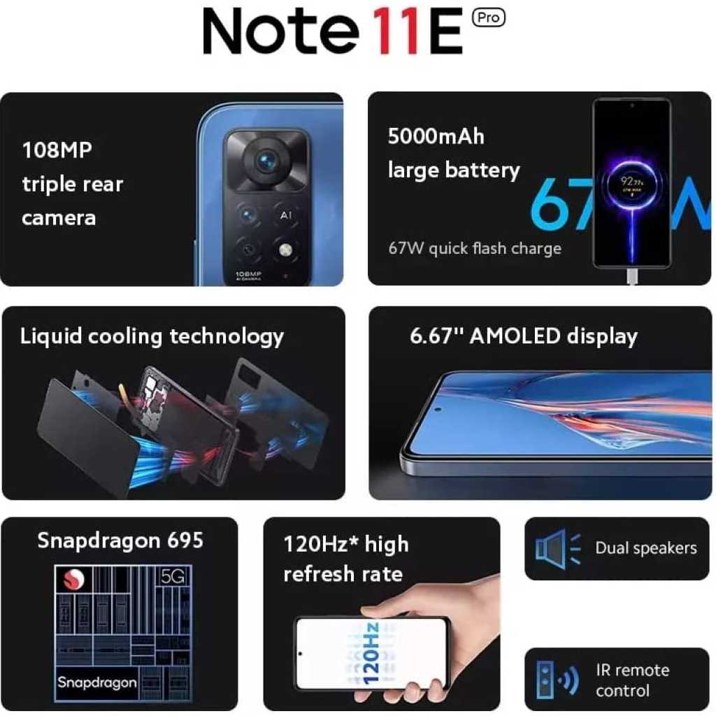 Redmi Note 11E Pro 5G 6.67" 8GB RAM 128GB ROM 108MP 5000mAh - Blue
