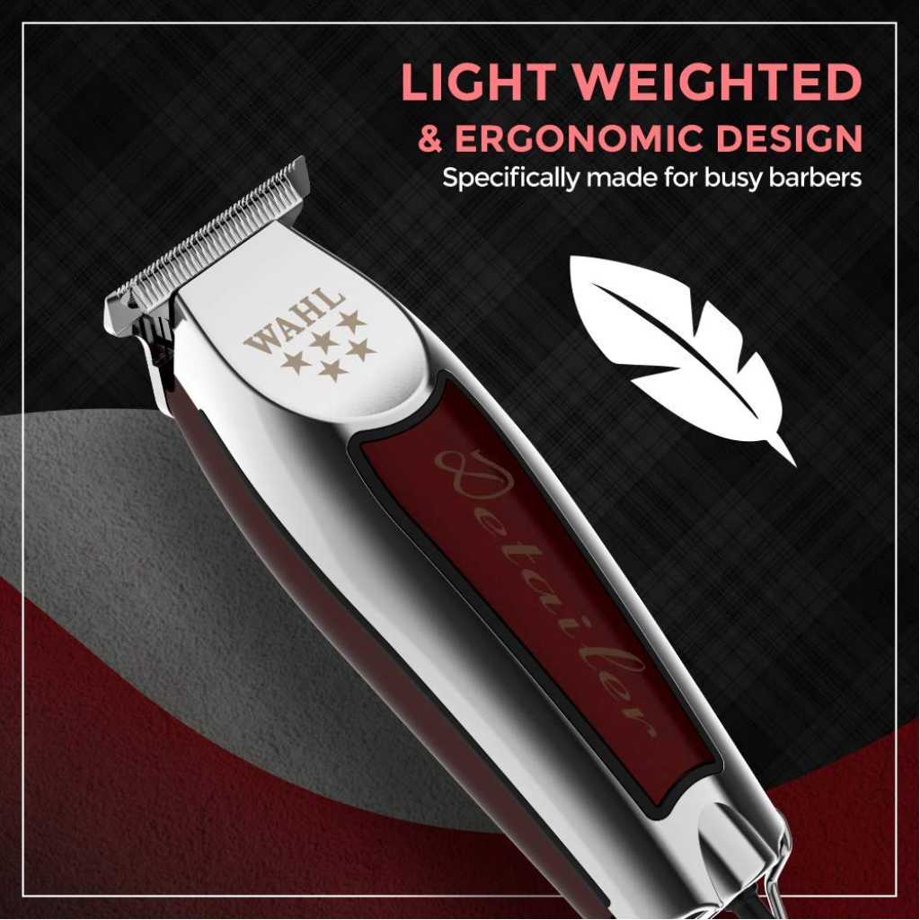 Wahl Detailer Hair Clipper; Professional 5-Star with Adjustable T Blade for Extremely Close Trimming and Clean and Crisp Lines for Professional Barbers and Stylists – Model 808, Silver Electric Shavers TilyExpress 4