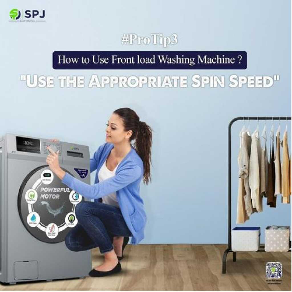 SPJ 7Kg Front Load Fully Automatic Washing Machine, 1200rpm - Grey