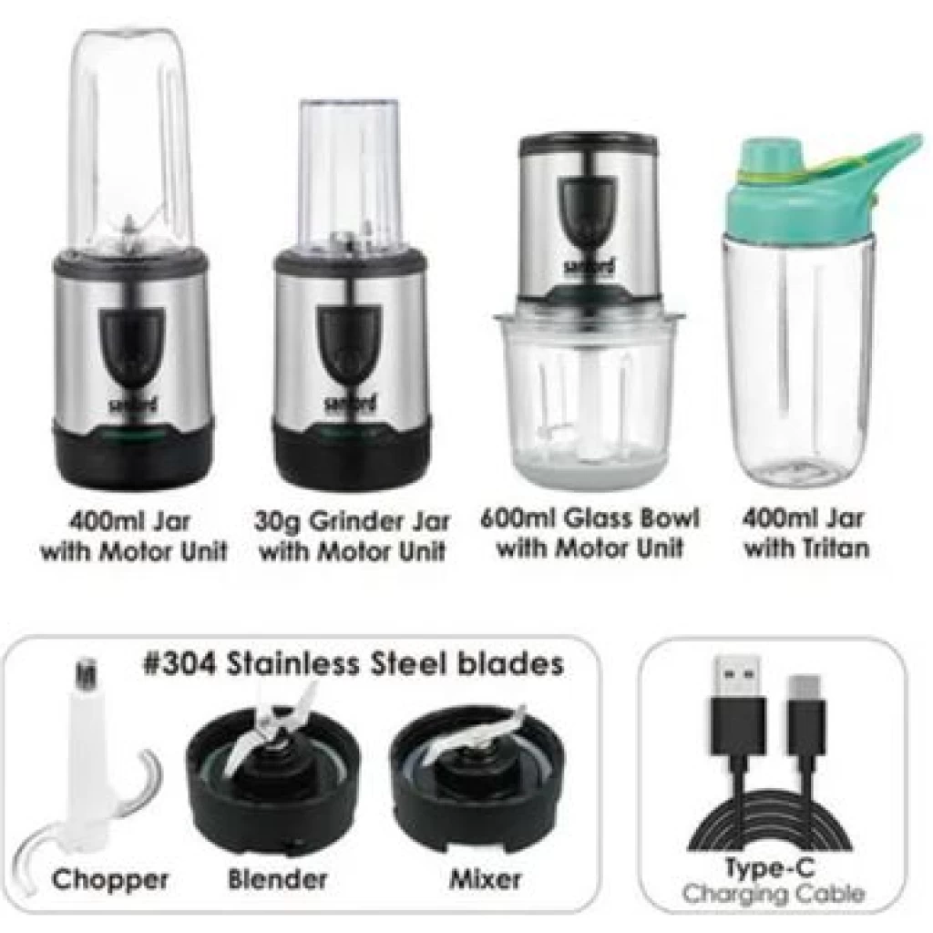 Sanford 5 In1Food Processor Chopper Mixer Coffee Grinder Blender Ice Crusher- Clear. Food Processors TilyExpress 3