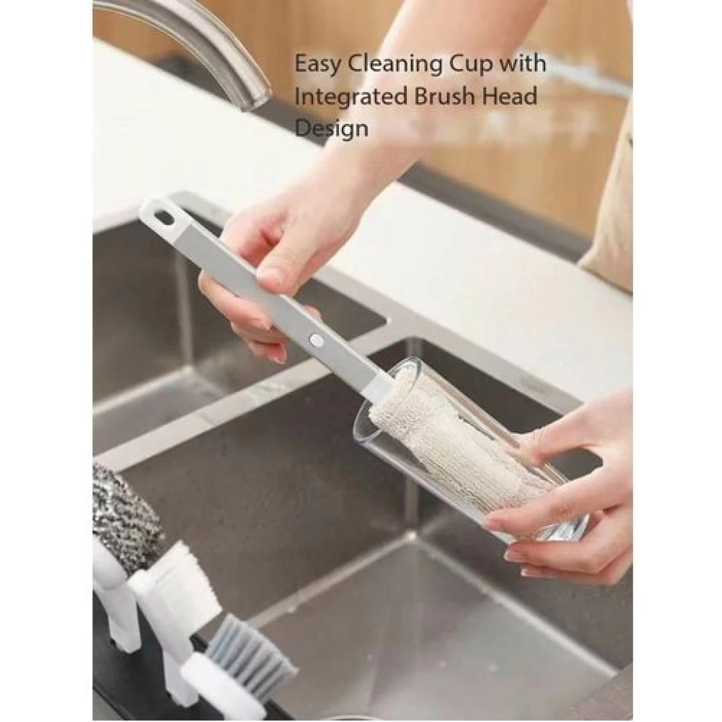 Kitchen Cleaning Kit Folding 4 Type Brushes For Cleaning All Utensil Of Kitchen- Multi-colour