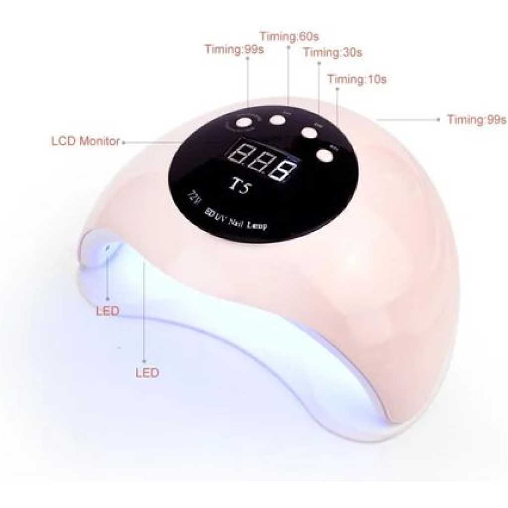 UV Lamp LED Nail Polish Dryer Lamp Gel Machine For Manicure & Pedicure With Infrared Sensor -Pink