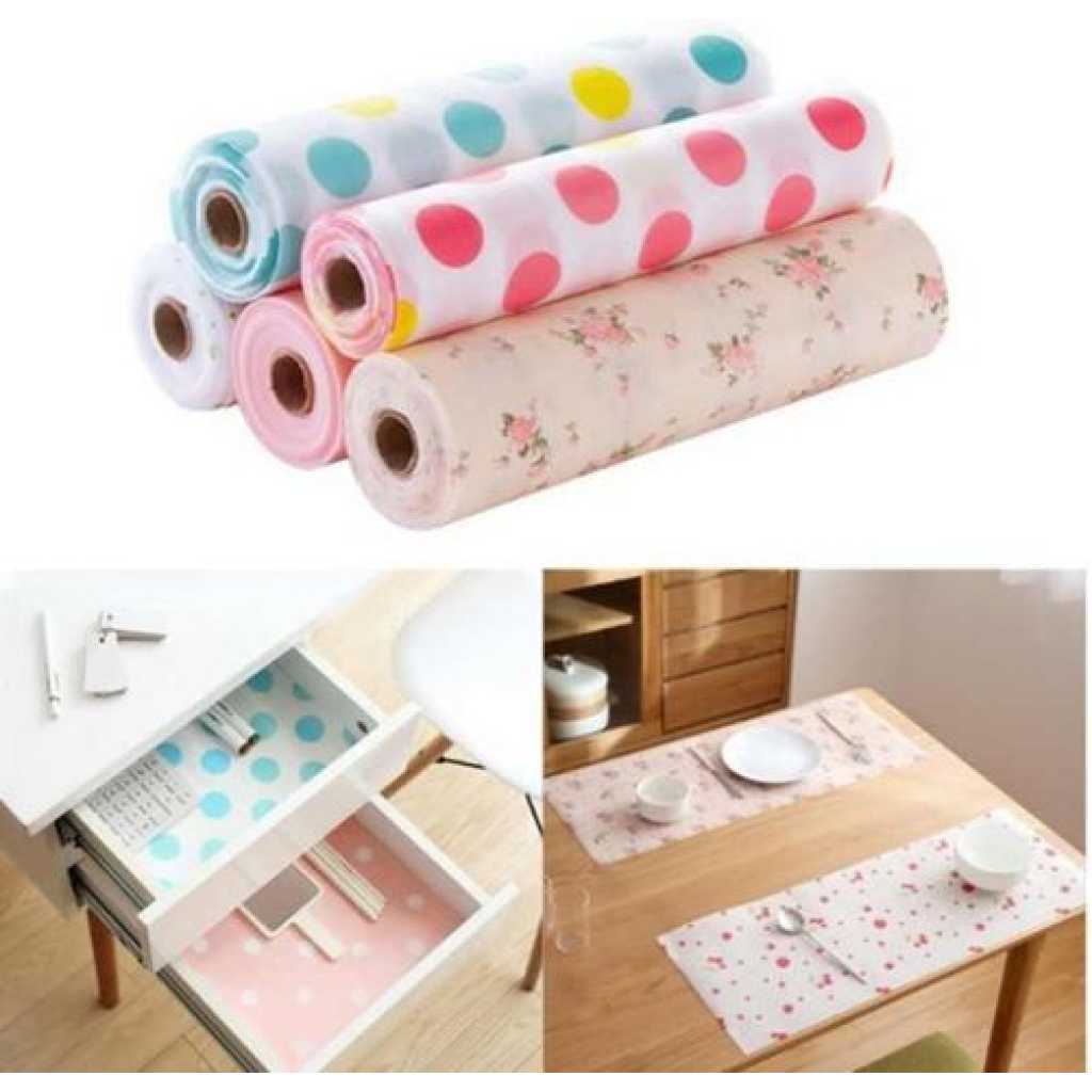 Anti-bacterial Waterproof Cabinet Cushion Sheet Place Mat Table Liner- Multi-colour