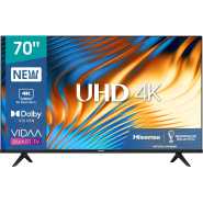 Hisense 70 - Inch 4K UHD Smart VIDAA TV 70A6HS, With Dolby Vision HDR, DTS Virtual X, Bluetooth and Wi-Fi - Black