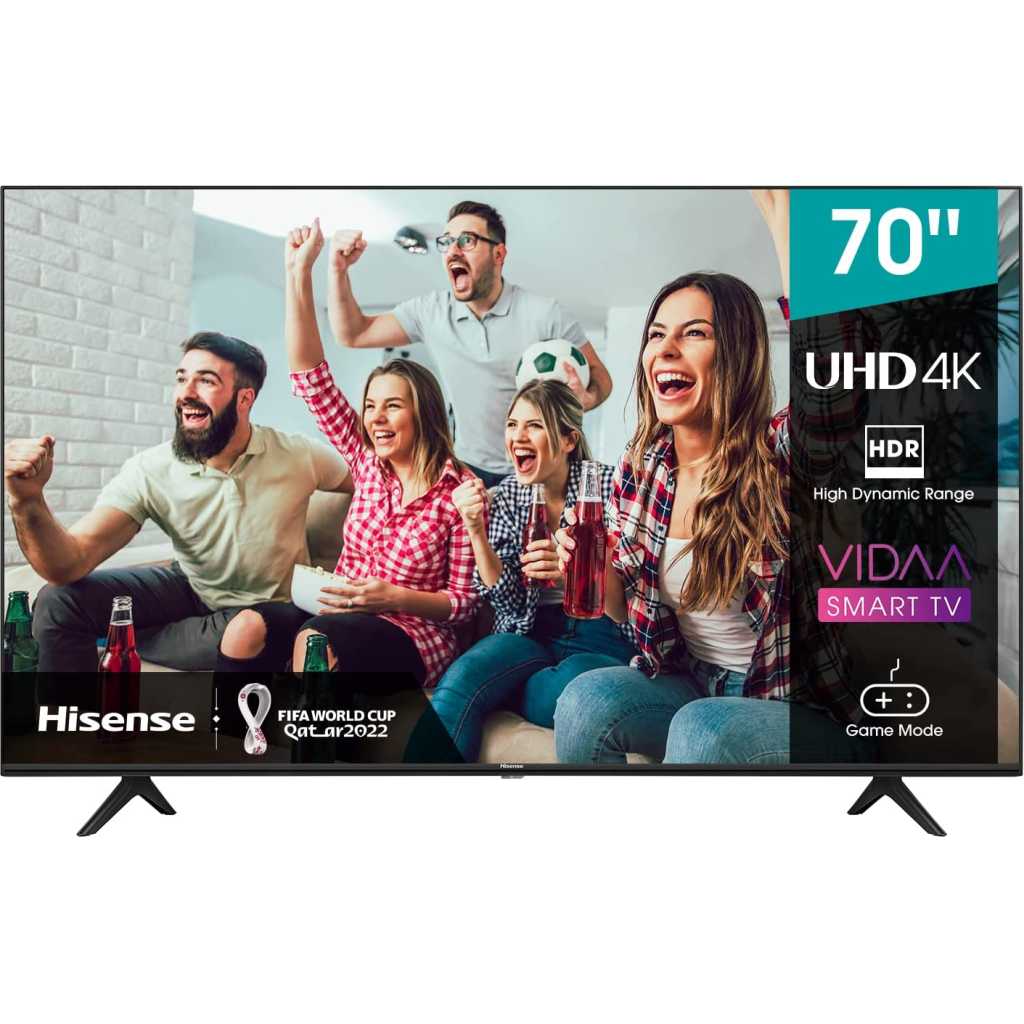 Hisense 70-Inch UHD 4K Smart VIDAA TV 70A6HS, HDR, Bluetooth, Wifi, USB, HDMI With Inbuilt Free To Air Decoder - Black -1