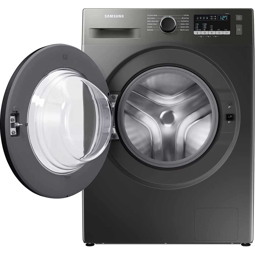 Samsung 7Kg Fully-Automatic Front Loading Washing Machine WW70T4020CX; 1200 RPM, Steam Wash - Inox