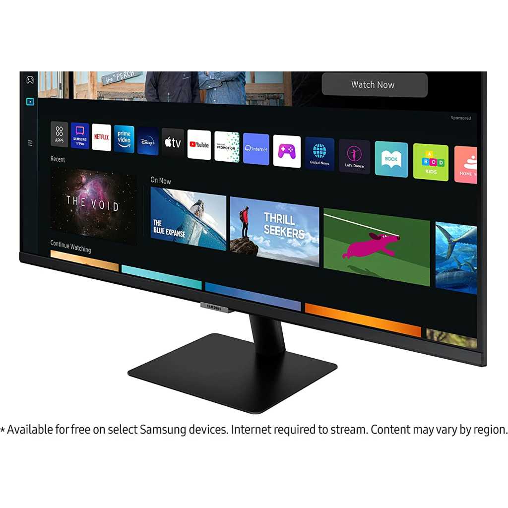 Samsung 32-Inch(80.13Cm) LED 1920 x 1080 Pixels, M5 FHD Smart Monitor, Speakers, Remote, 1 Billion Color, Smart TV apps, TV Plus, Office 365, Apple Airplay, Dex, Bluetooth (LS32BM500EWXXL, Black)