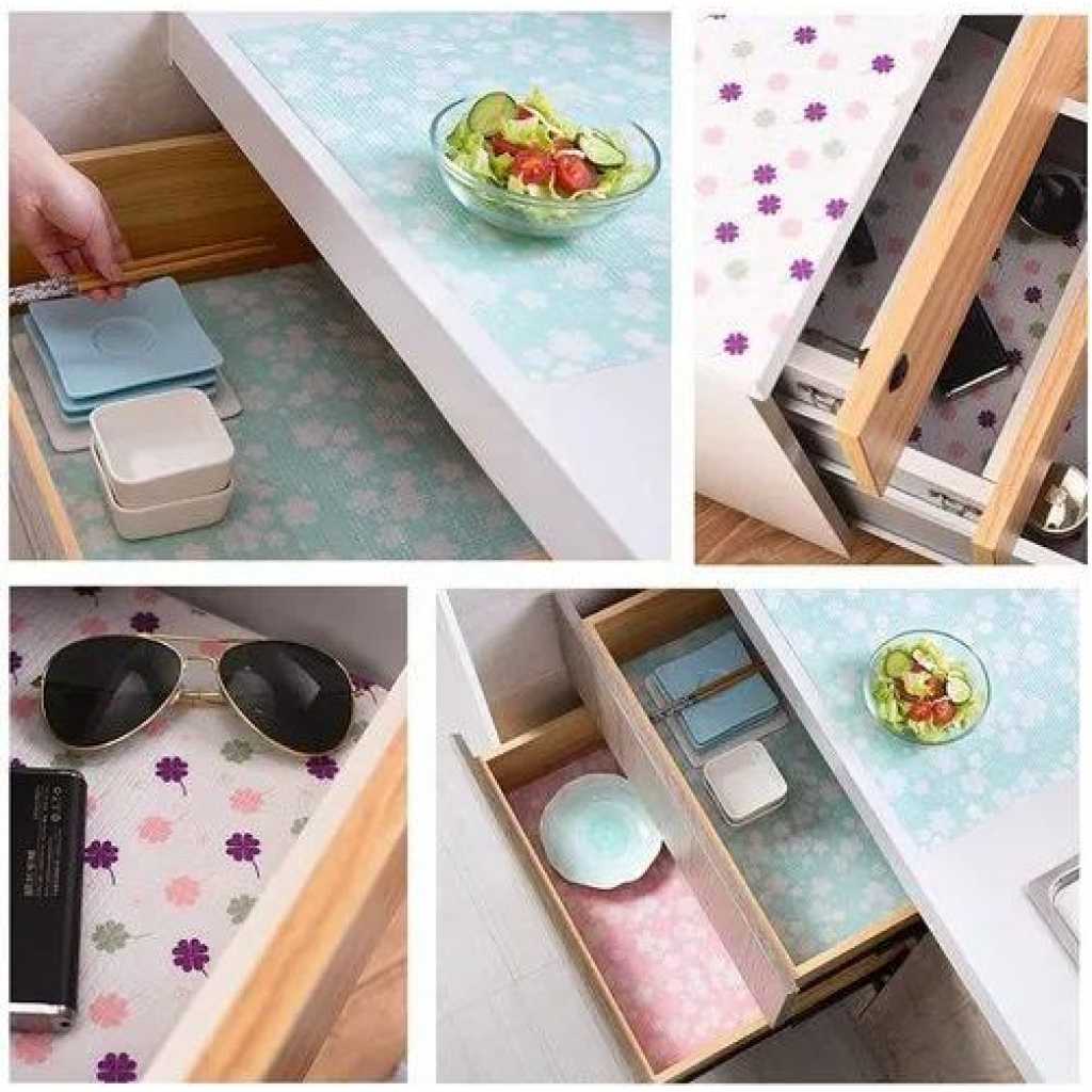 Anti-bacterial Waterproof Cabinet Cushion Sheet Place Mat Table Liner- Multi-colour
