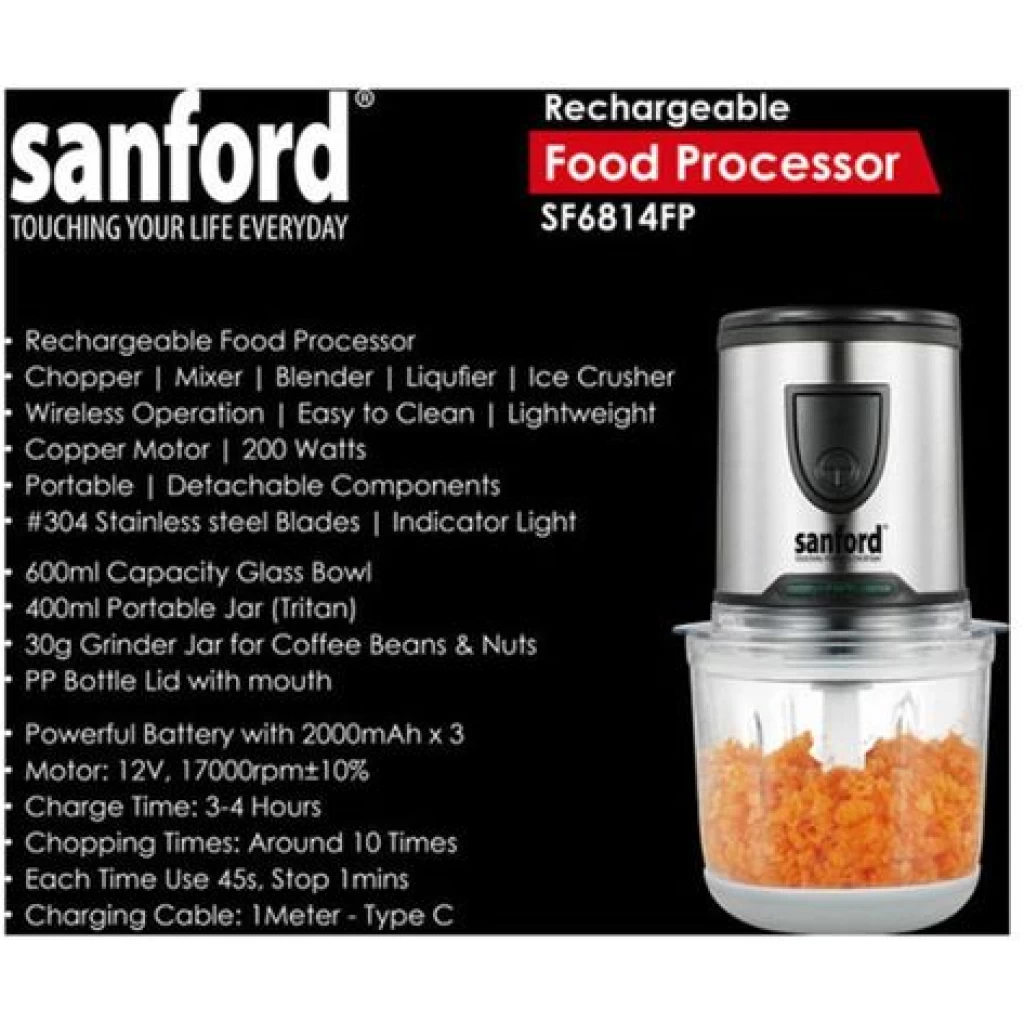 Sanford 5 In1Food Processor Chopper Mixer Coffee Grinder Blender Ice Crusher- Clear. Food Processors TilyExpress 2