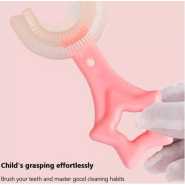 Silicone U-Shape Toothbrush Kids Manual Toddler Teeth Cleaning Brush 2-12 Years- Multi-colour. Oral Care TilyExpress