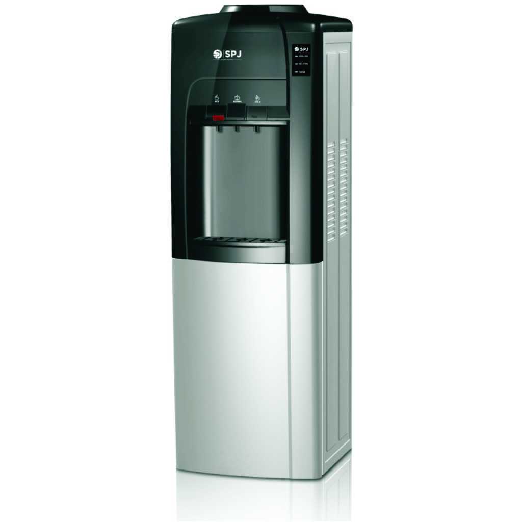 SPJ Water Dispenser With Refrigerator WDBLR-CN003, Hot, Normal & Cold 3 Taps Free Standing - Grey