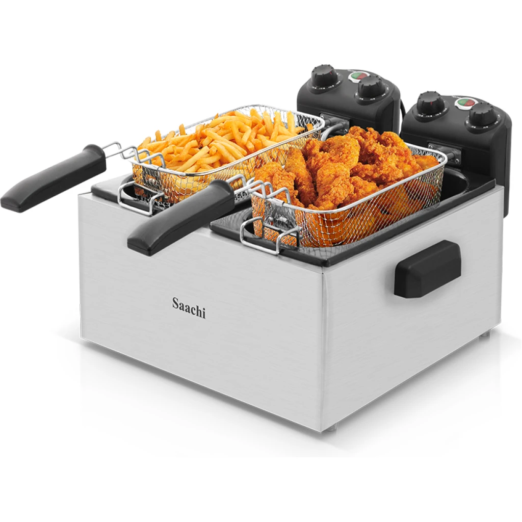 Saachi Double Deep Fryer NL-DF-4758 3L x 3L Stainless Steel - Silver