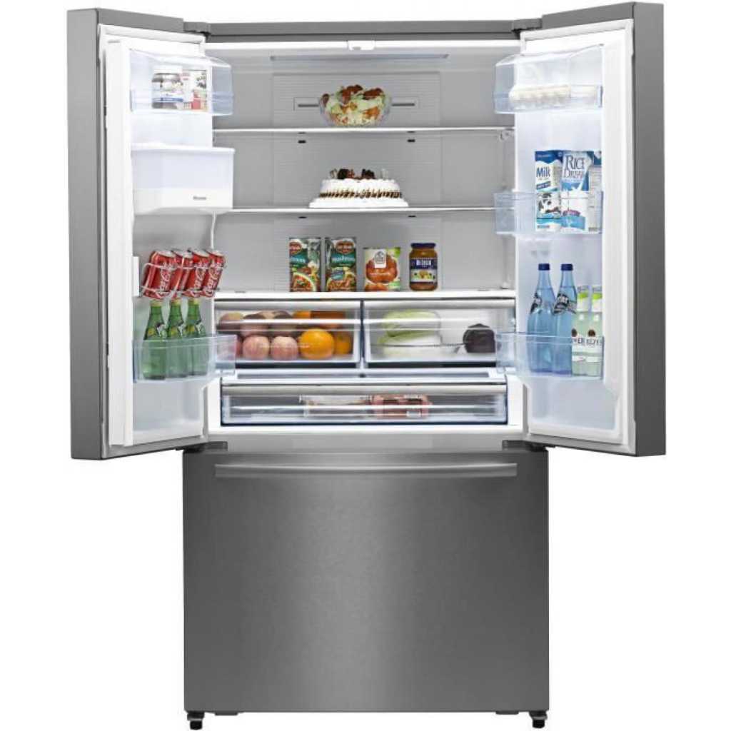 Hisense 697-liter French Door Refrigerator with Dispenser RF697N4ZS1 – Multi Door Refrigerator, Frost-free, Stainless Steel Finish