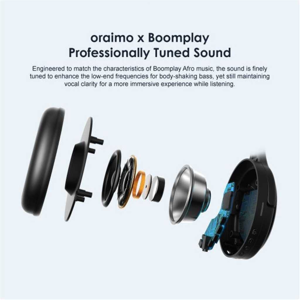 Oraimo Bluetooth Wireless Headphones BoomPop Over-Ear - OEB-H89 - Black