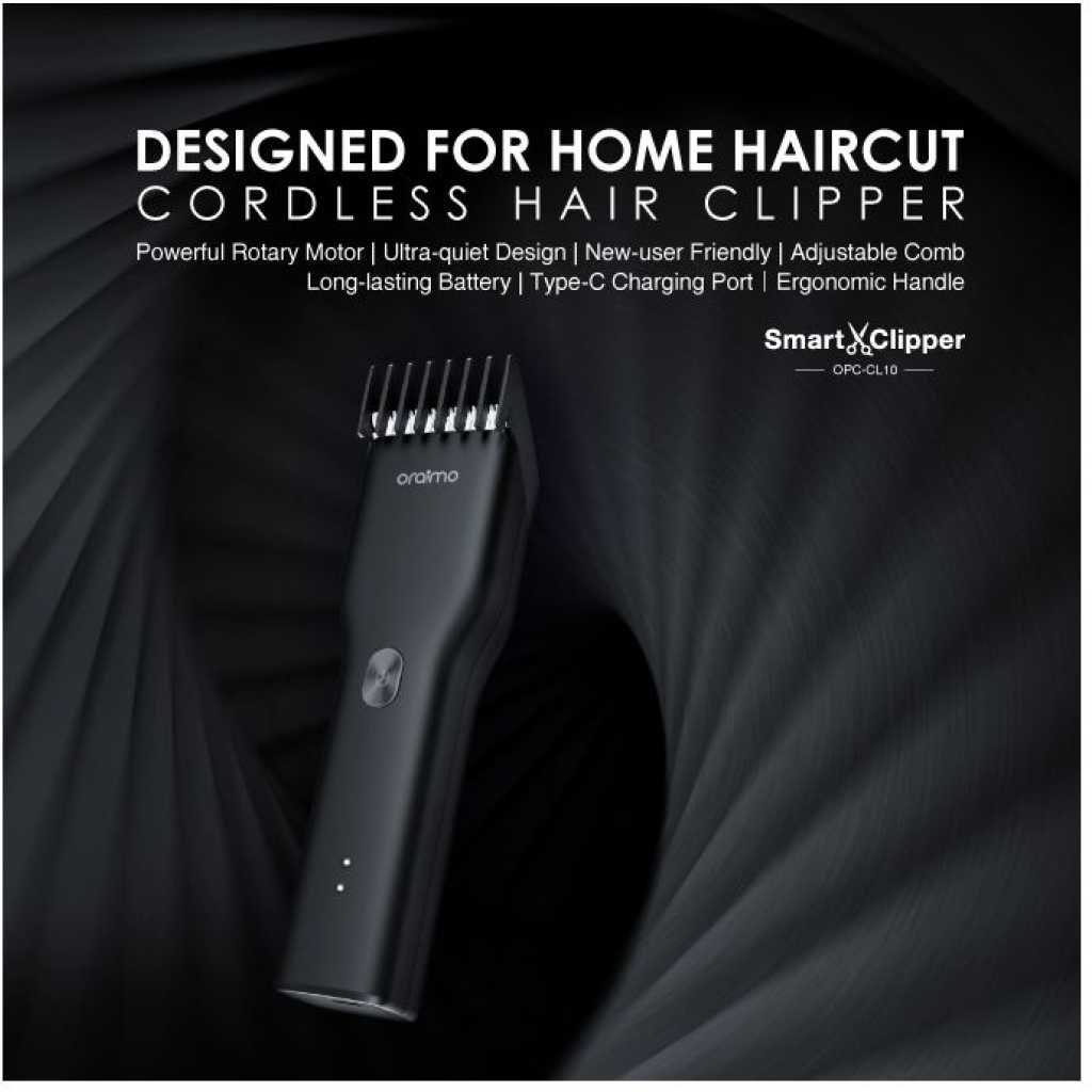 Oraimo SmartClipper Cordless Hair Clipper With 1 Guided Comb OPC-CL10 - Black