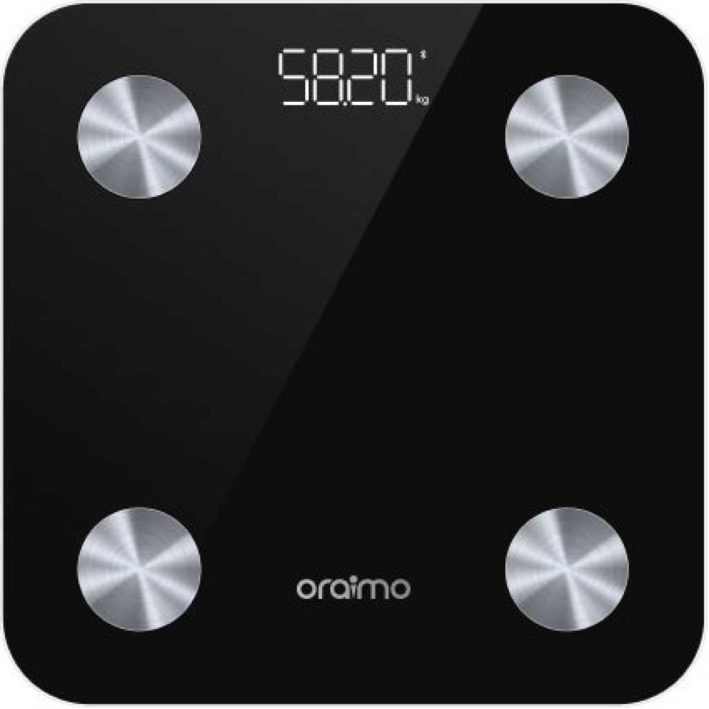 Oraimo SmartScale 18 Key Fitness Metrics Body Fat Weight Scale OPC SC20 - Black