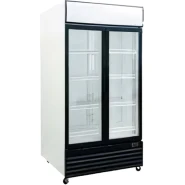 Venus 800-Litre Double Display Cooler VUSC800; Vertical Display Chiller, Double Door Showcase Refrigerator - Black