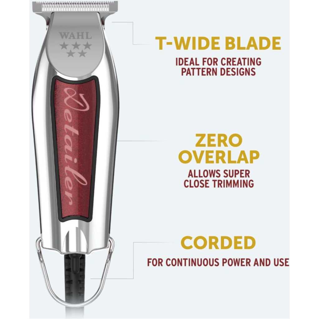 Wahl Detailer Hair Trimmer Corded - Silver/Maroon