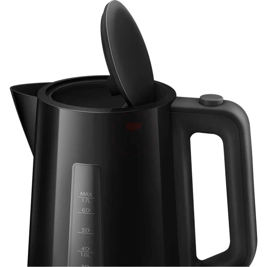 Philips Electric Kettle HD9318/21, 3000 Series, Automated Lid 1850W, 1.7 litre Family Size, Black