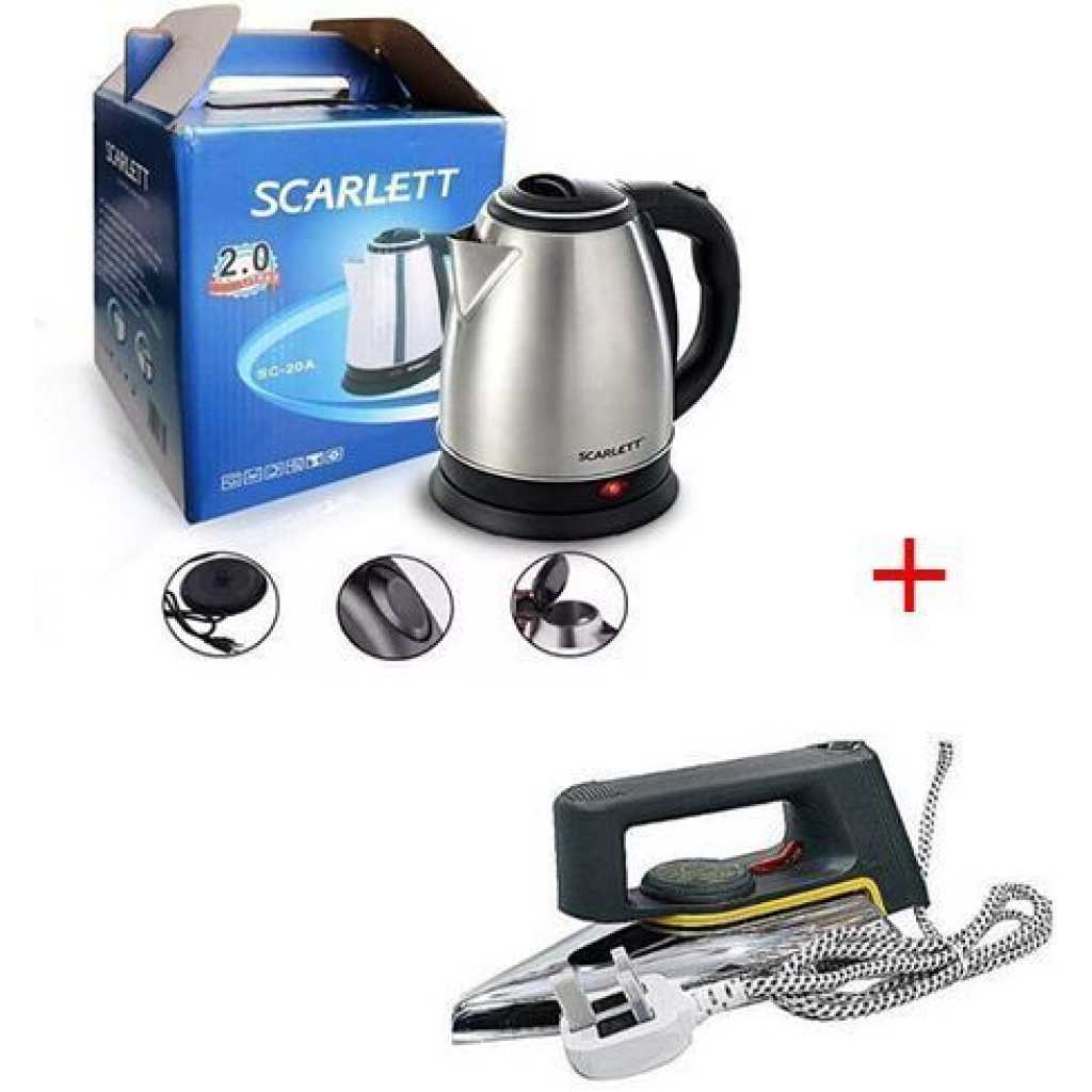 Bundle Of Electric Kettle And Sayona Flat Iron - Silver