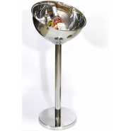 Outdoor Floor 12L Beer Champagne Wine Ice Bucket With Holder For Party- Silver.