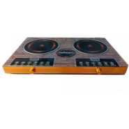 Hoffmans Double Burner Electric Induction Cooker Hot Plate-Brown