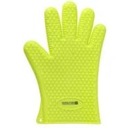 Royalford 2Pc Oven Mitt Food Grade Silicon Textured Non-Slip Surface Water-Proof And Steam-Resistant Protection- Green.