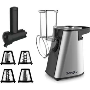 Sonifer Stainless Steel Multifunctional Fruit Vegetable Salad Shredder Slicer Potato Masher Maker Machine- Silver.