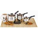 Chef Inox Tea Milk Coffee Warmer Pots Pans Set 3's (250/450/900ml)- Silver